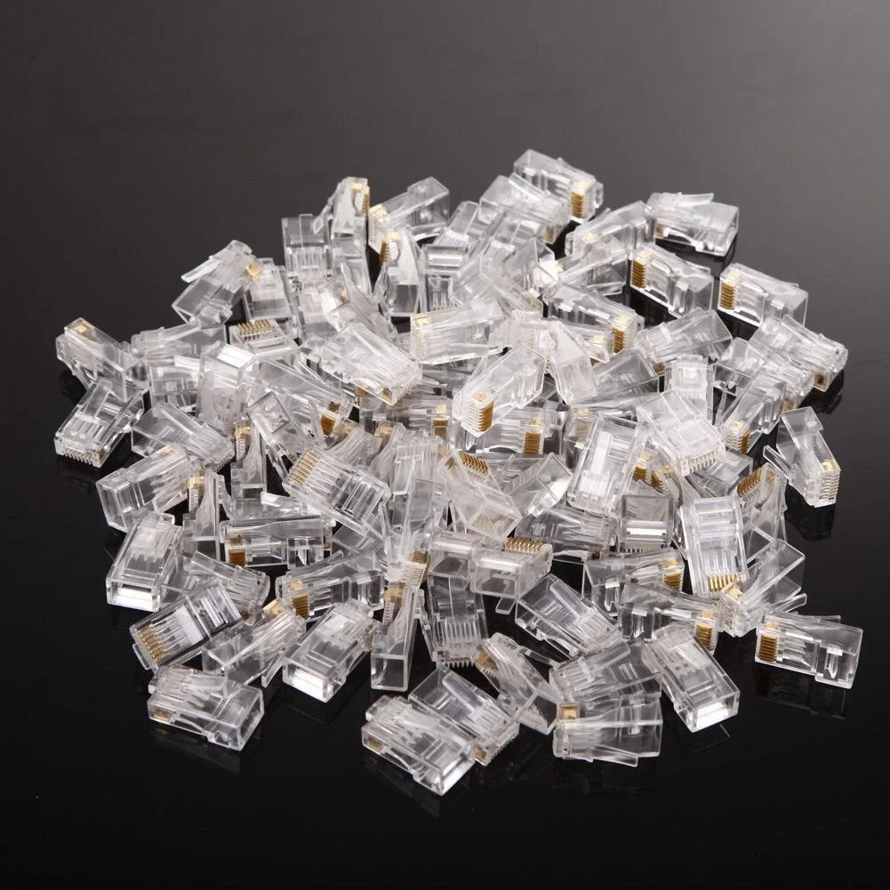 QS6016S Cat6 RJ45 Plug – 100Pcs Gold Plated Modular UTP Network Connector Chaudhary Brand Store