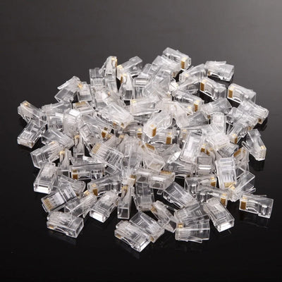 QS6016S Cat6 RJ45 Plug – 100Pcs Gold Plated Modular UTP Network Connector Chaudhary Brand Store