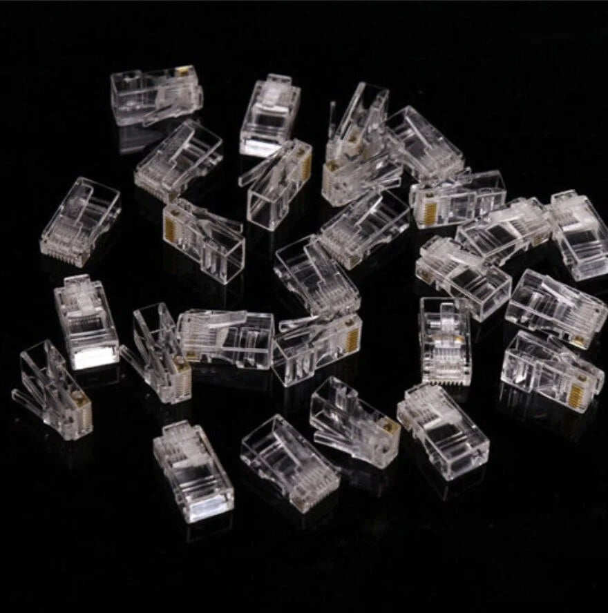 QS6016S Cat6 RJ45 Plug – 100Pcs Gold Plated Modular UTP Network Connector Chaudhary Brand Store