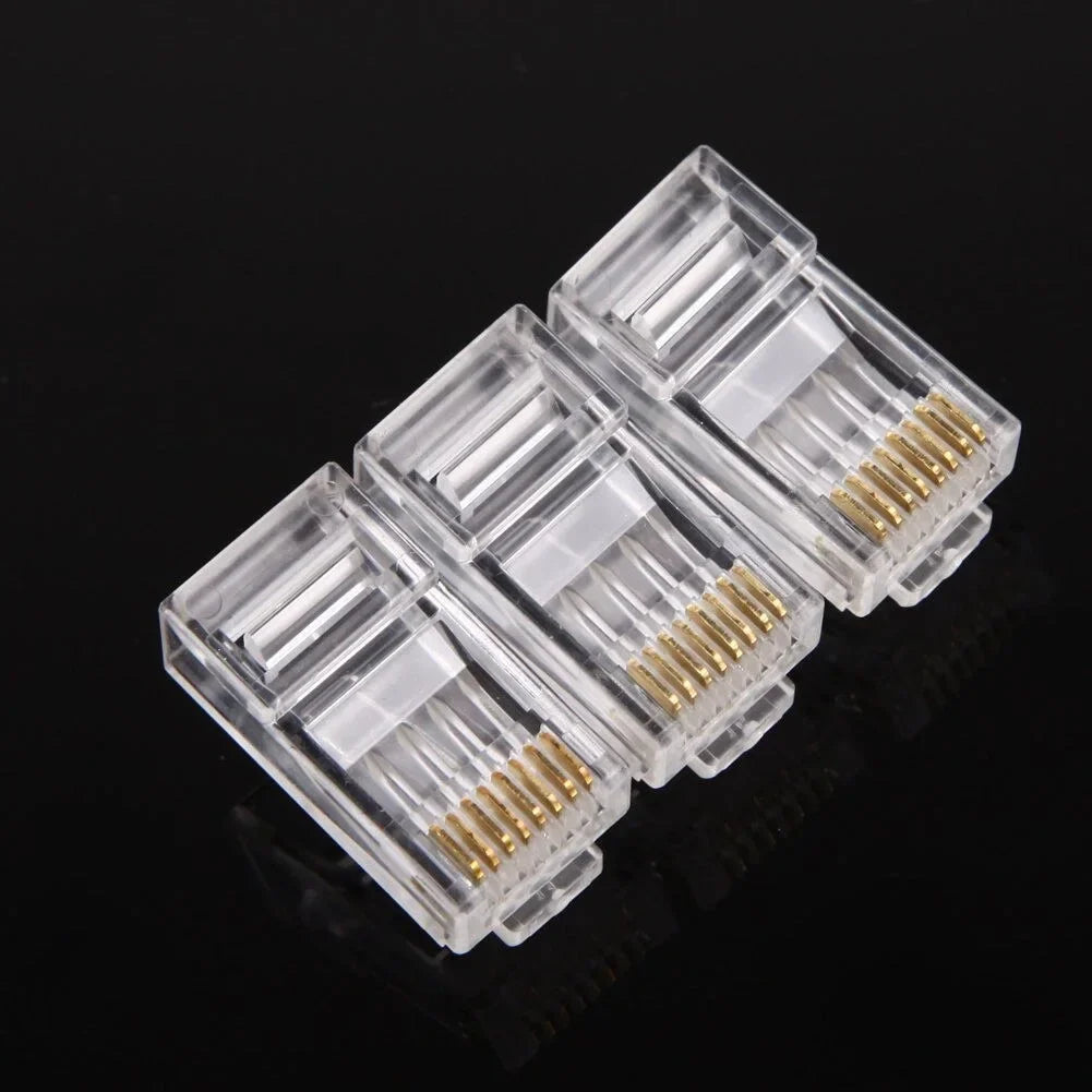 QS6016S Cat6 RJ45 Plug – 100Pcs Gold Plated Modular UTP Network Connector Chaudhary Brand Store