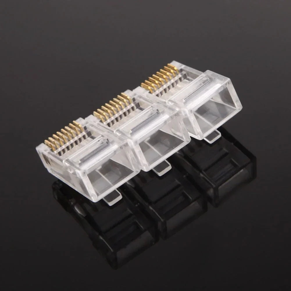 QS6016S Cat6 RJ45 Plug – 100Pcs Gold Plated Modular UTP Network Connector Chaudhary Brand Store