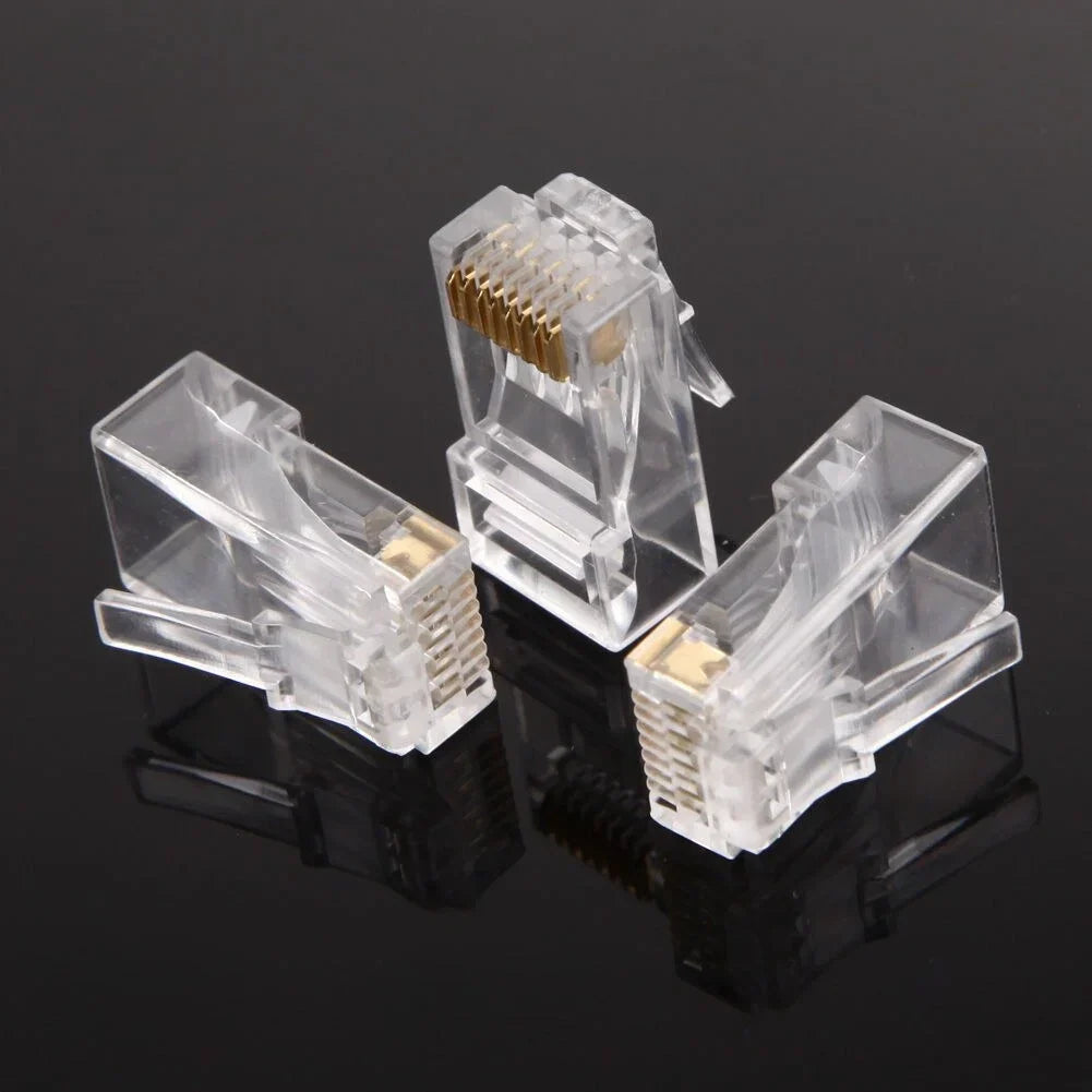 QS6016S Cat6 RJ45 Plug – 100Pcs Gold Plated Modular UTP Network Connector Chaudhary Brand Store