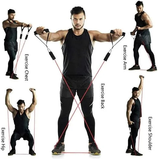 11 Piece Power Resistance Band Set Strength Training Yoga Sports Fitness Band Equipment For Men And Women - Chaudhary Brand Store 