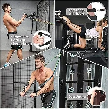 11 Piece Power Resistance Band Set Strength Training Yoga Sports Fitness Band Equipment For Men And Women - Chaudhary Brand Store 