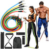 11 Piece Power Resistance Band Set Strength Training Yoga Sports Fitness Band Equipment For Men And Women - Chaudhary Brand Store 