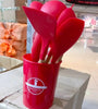 12 Pcs Silicone Kitchen Utensil Set – Non-Stick Cooking Tools with Wooden Handle