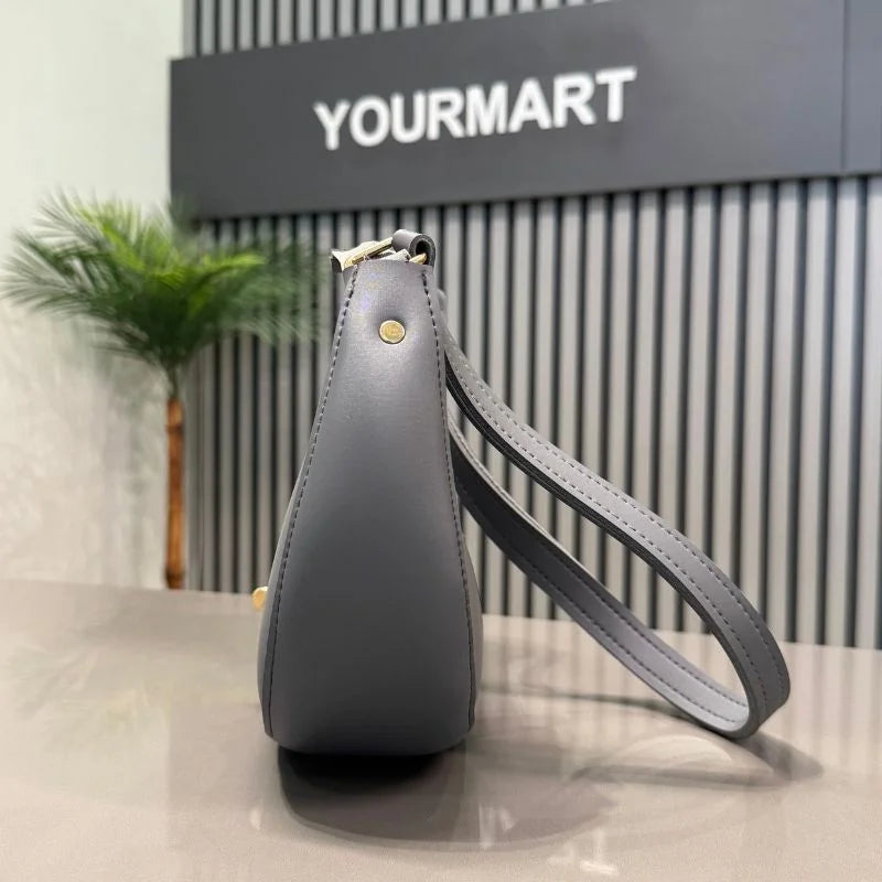 Crescent Luxury Faux Leather Shoulder Bag |  Elegant Handbag for Women