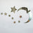 15 Stars And 1 Moon Silver Acrylic Wall Stickers / Stickers Decals For Kids Girls Bedroom Bathroom Playroom