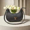 Crescent Luxury Faux Leather Shoulder Bag |  Elegant Handbag for Women