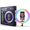 MJ36 RGB LED Ring Light 36cm with 16 Colors, Brightness Control & Phone Holder