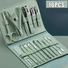 16pcs Professional Manicure & Pedicure Set – Nail Clippers, Cuticle Nippers & Grooming Kit with Travel Case