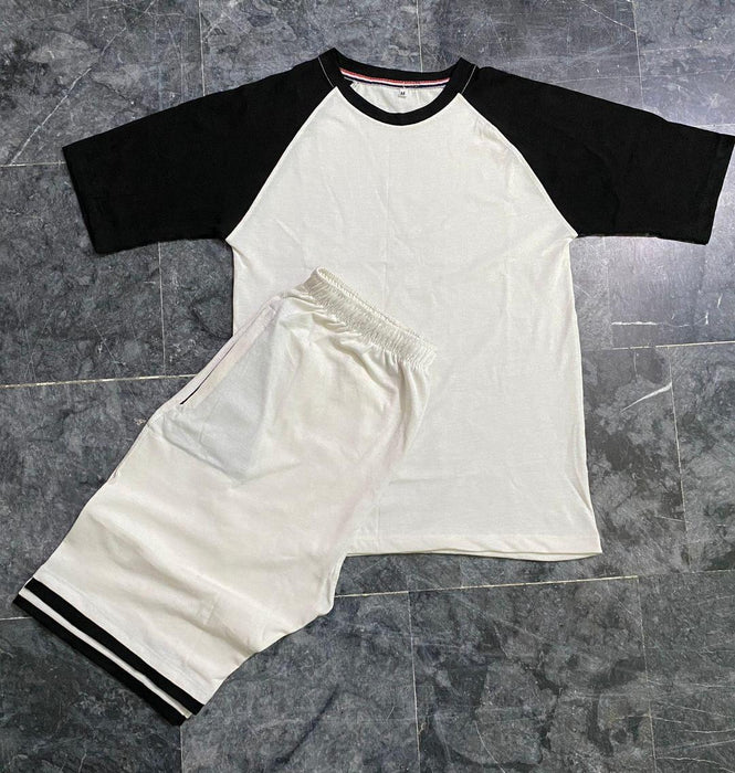 2 PC Men Cotton Plan TShirt & Short track suit - CHAUDHARY BRAND STORE