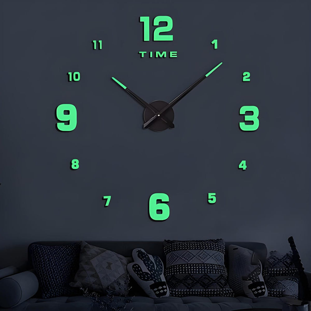 Wooden Numbers Wall Clocks Round Dial Only Glow In The Dark Clock Wall For Living Decor Modern Decorative