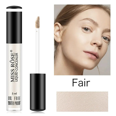 MISS ROSE Liquid Concealer | Fair & Ivory 6 | Waterproof High-Coverage Formula (5ml) Pack of 2