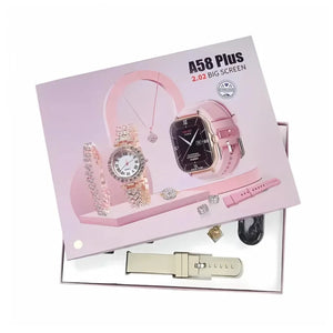 A58 Plus 6-in-1 Women Smartwatch Fitness Tracker Stylish Gift