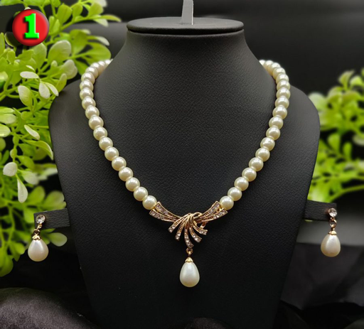 Imported Regal Pearl Embrace Necklace Set With Elegant Drop Design ✨ | Best Quality Necklace For Girls & Women | Artificial Jewellery - CHAUDHARY BRAND STORE