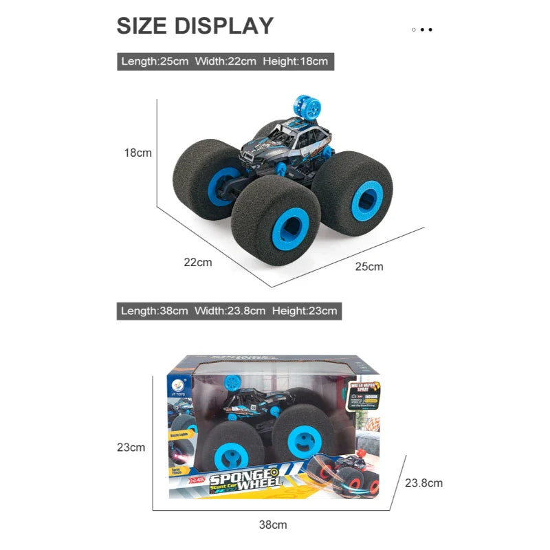2.4G Lightweight Remote Control Sponge Wheel Water Spray Stunt Car - Chaudhary Brand Store 