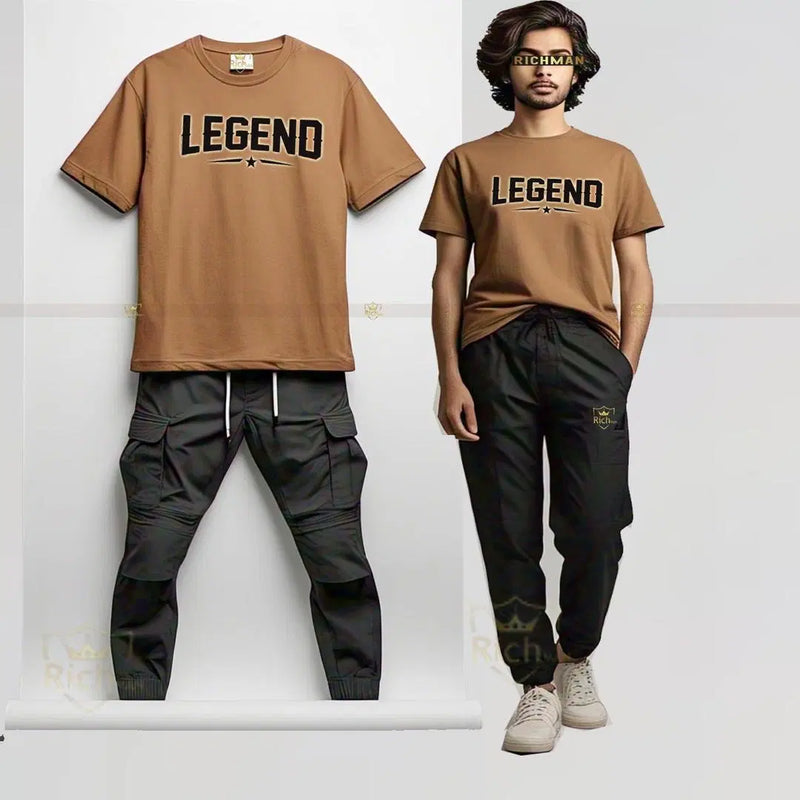 2 Pcs Men's Cotton Legend  Printed Track Suit For Men's and Women's - Chaudhary Brand Store 