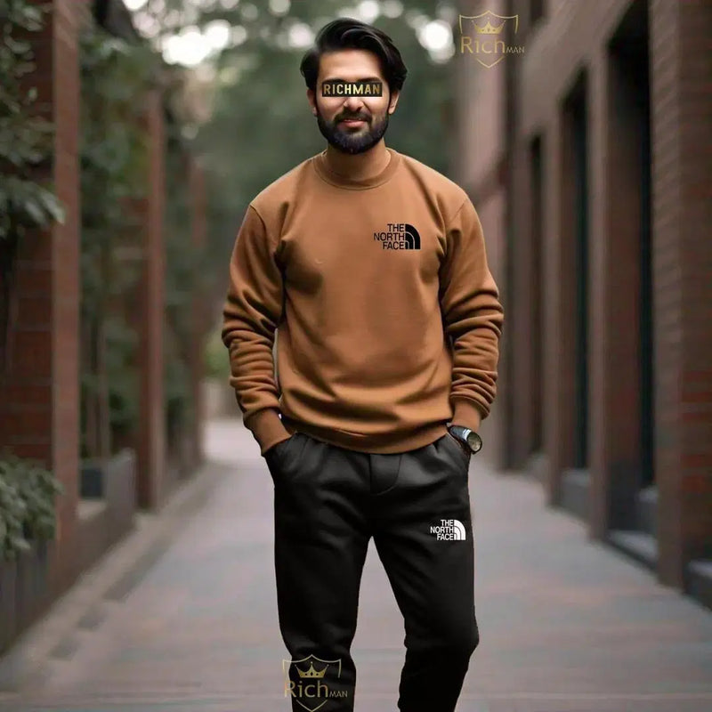 2 Pcs Unisex Fleece Plain Track Suit - Chaudhary Brand Store 
