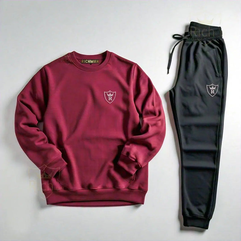 2 Pcs Unisex Fleece Plain Track Suit - Chaudhary Brand Store 