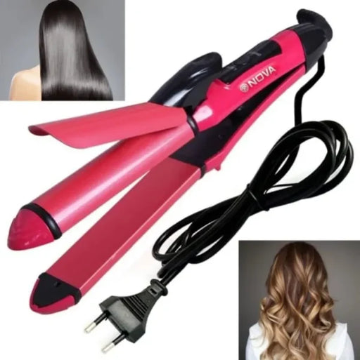 2 In 1 Nova Hair Straightener And Hair Curler Quick Heat-up Technology - CHAUDHARY BRAND STORE