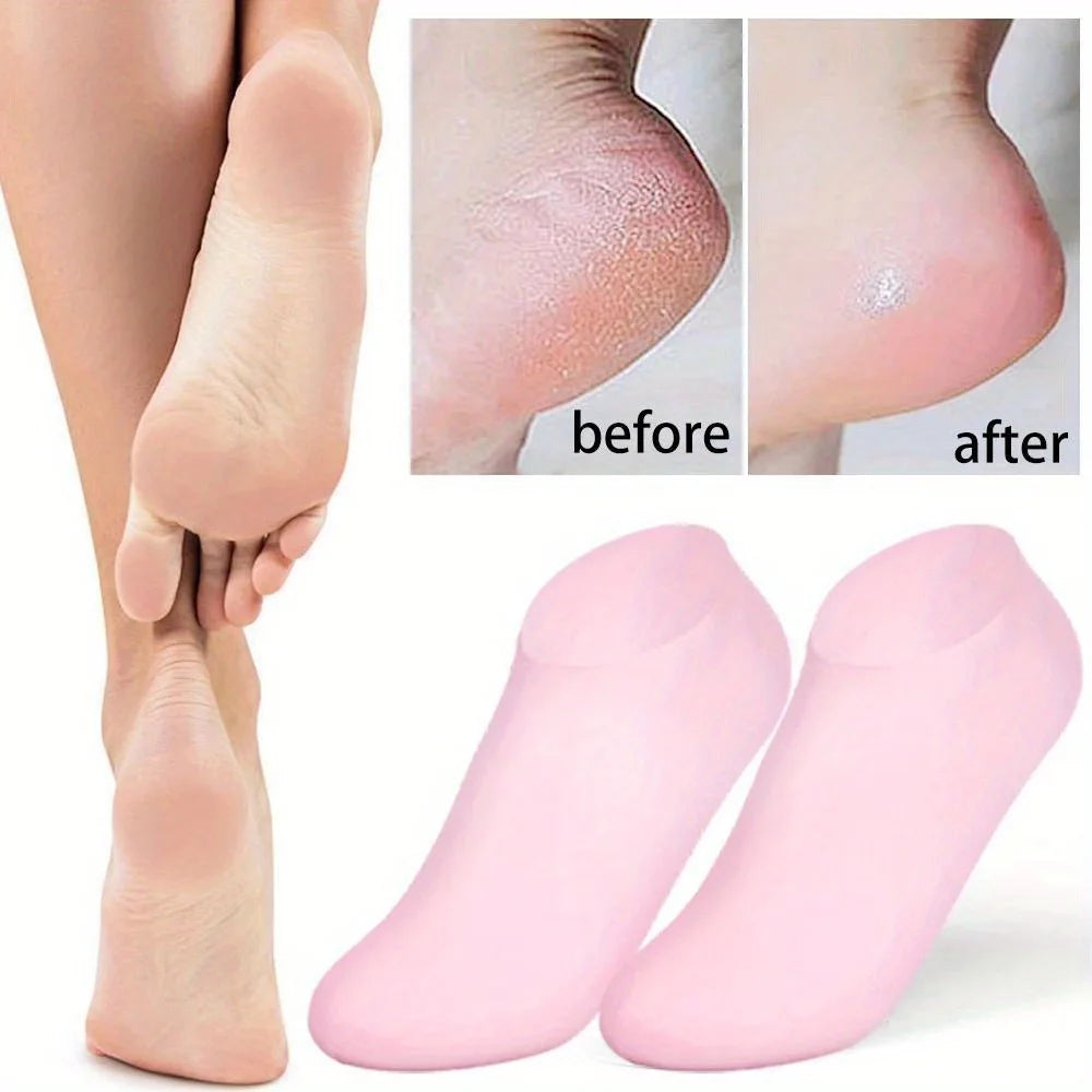 High Quality Silicone Foot Care Socks – Anti-Cracking Moisturizing Gel Heel Socks for Soft ( 2 set) - Chaudhary Brand Store 