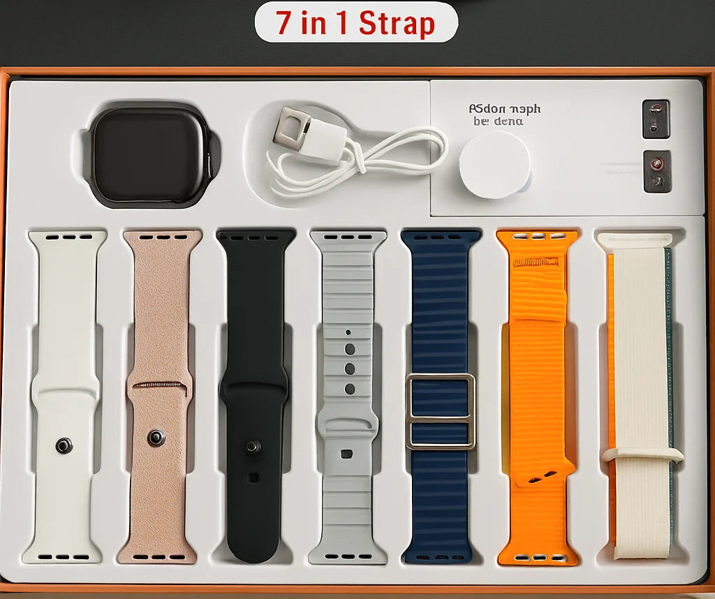 S10 Pro Max Smartwatch with 7 Interchangeable Straps – Multi-Function Touchscreen, Wireless Charging, Premium Quality - Chaudhary Brand Store 