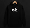 OK Printed Black Hoodie – New Summer Collection for Men & Boys | Comfortable, Stylish & Trendy Casual Wear (L)