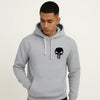 Printed Grey Hoodie for Teens & Adults – Black Skull Graphic, Premium Fabric & Streetwear Style