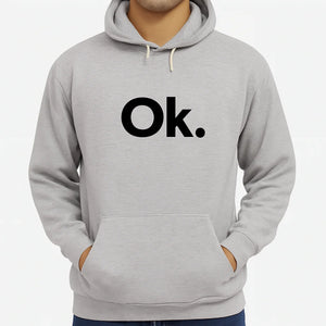 New Summer Collection Full Grey Hoodie – “OK” Printed for Girls & Boys (Extra Large)