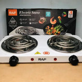RAF Electric Stove – Dual Coil Burner, Fast Heating & Easy-to-Clean Portable Cooktop | Efficient Electric Cooking Stove for Home & Office