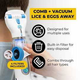 LICETEC V-COMB Electric Head Lice Remover – Chemical-Free Vacuum & Comb System for Safe, Effective Lice and Nit Removal - Chaudhary Brand Store 