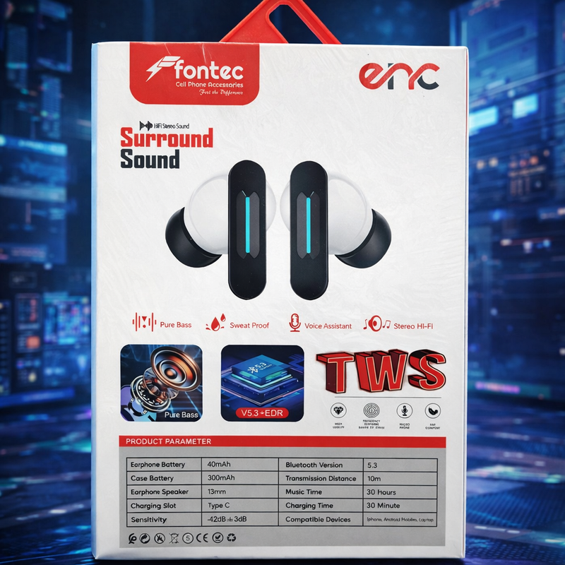 Fontec Winner TWS Wireless Earbuds Bluetooth 5.3 ENC Gaming Earphones