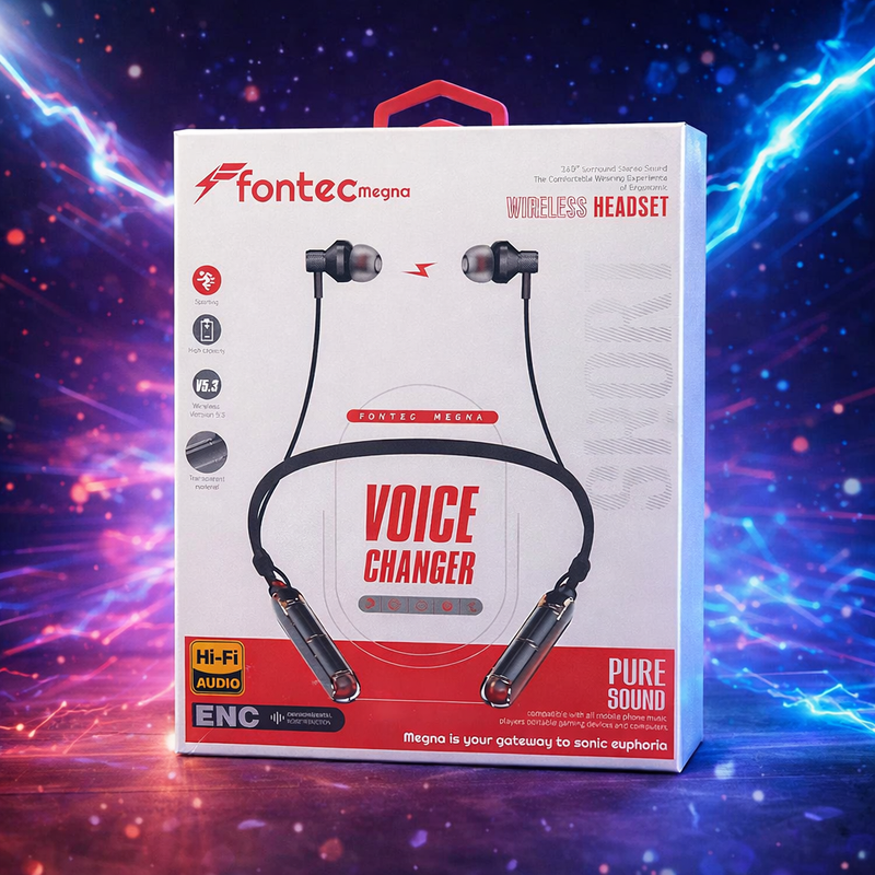 Fontec Magna Wireless Neckband Bluetooth Earphones with ENC & Voice Changer