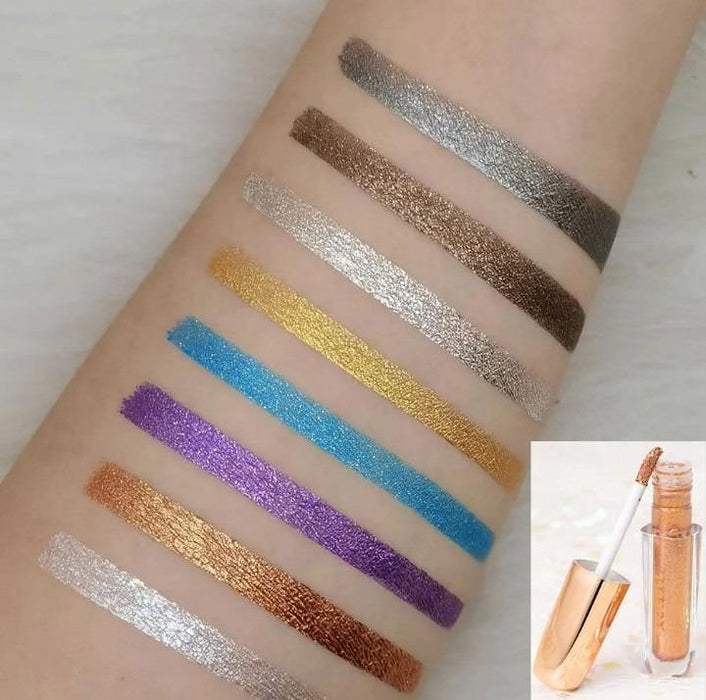 8 Pcs Glitter Eyeshadow – Liquid Metallic Shimmer Set