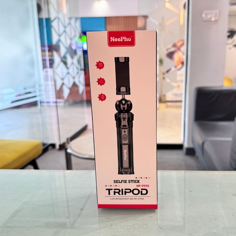 NeePho NP-999s 2-in-1 Selfie Stick & Tripod | Adjustable Height, Bluetooth Remote | Universal Smartphone & Camera Mount | Lightweight & Portable