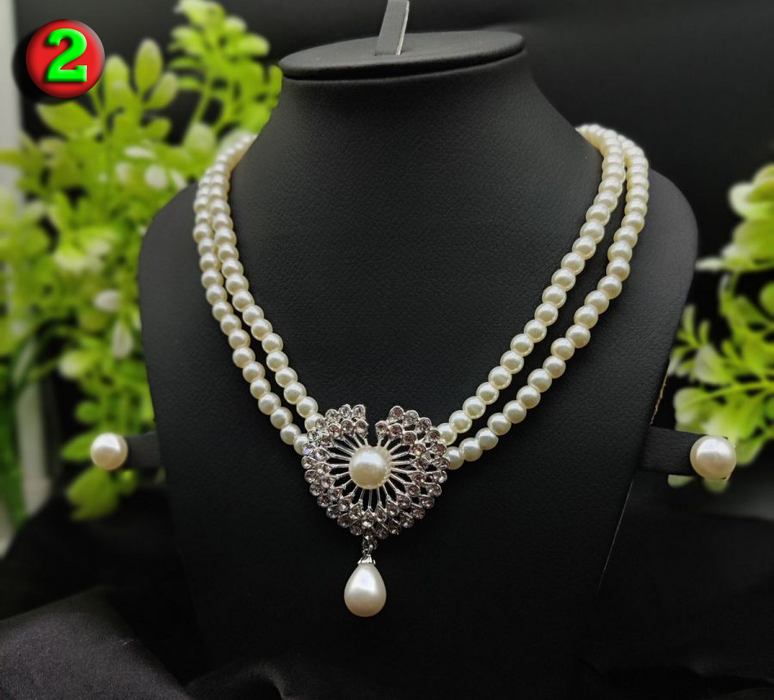 Imported Regal Pearl Embrace Necklace Set With Elegant Drop Design ✨ | Best Quality Necklace For Girls & Women | Artificial Jewellery - CHAUDHARY BRAND STORE