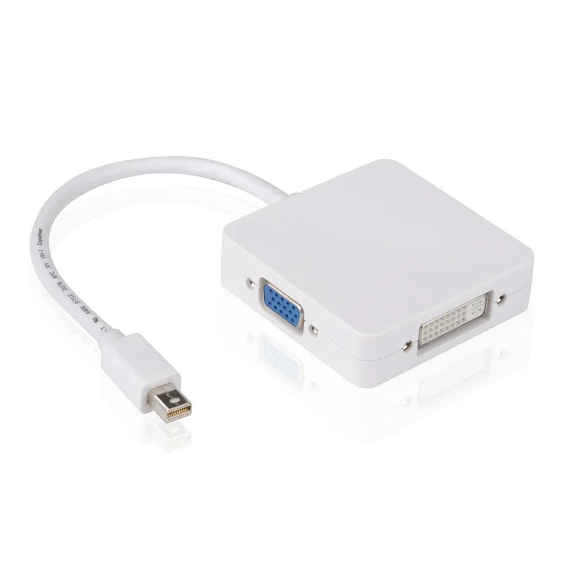 3-in-1 Mini DisplayPort to HDMI / DVI / VGA Cable Adapter – Multiport Converter Chaudhary Brand Store