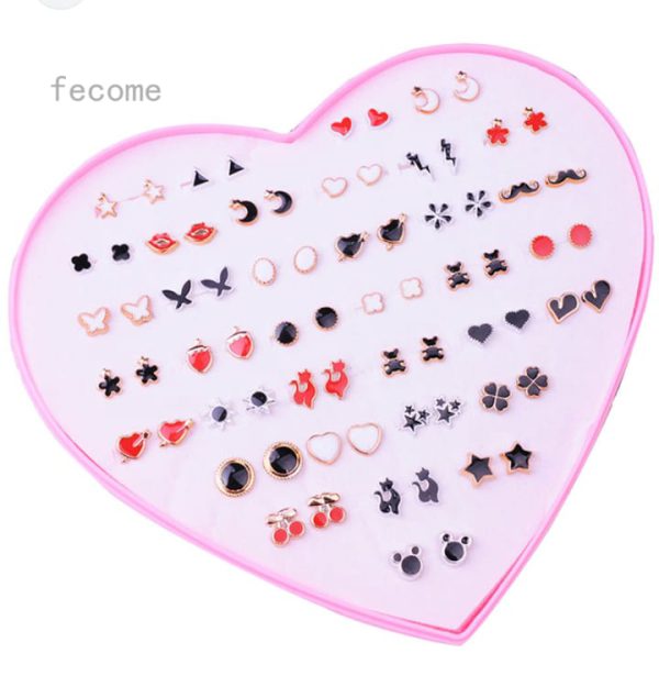 36 Pairs Of Random Beautiful Studs Silicon Back With Back Stopper - CHAUDHARY BRAND STORE