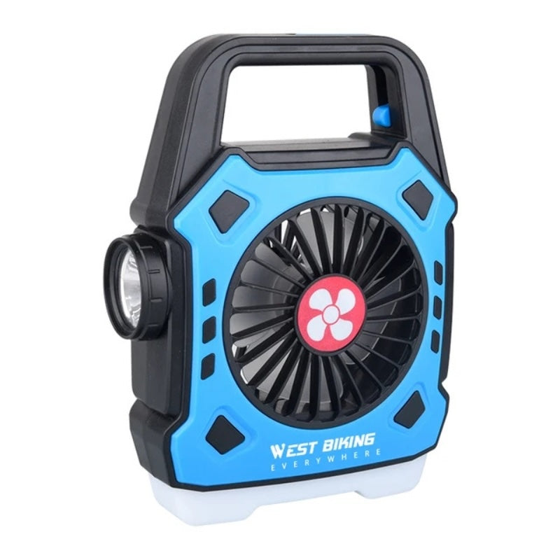 Multipurpose Rechargeable Desk & Camping Fan with LED Light, Flashlight & Power Bank