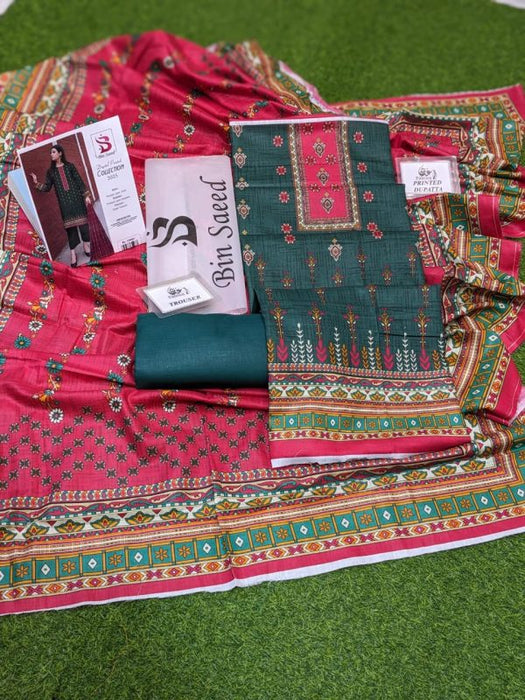 3 Piece Digital Printed Lawn Unstitched Suit - New Collection 2025 for Women!