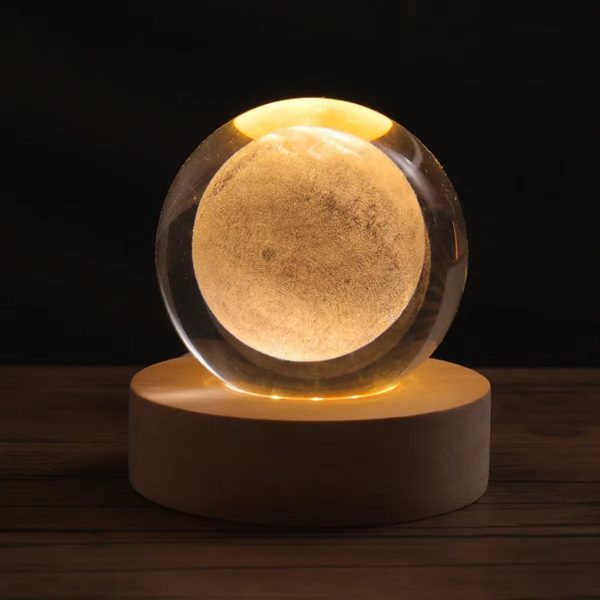 3d Crystal Ball Night Lights Glowing Galaxy Planetary Earth Moon Ball Lamp Earth For Kids Bedroom Decor - CHAUDHARY BRAND STORE