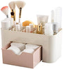 Plastic Makeup Organizer with Drawer | Desktop Cosmetics & Makeup Brush Storage Box | Office & Stationery Organizer