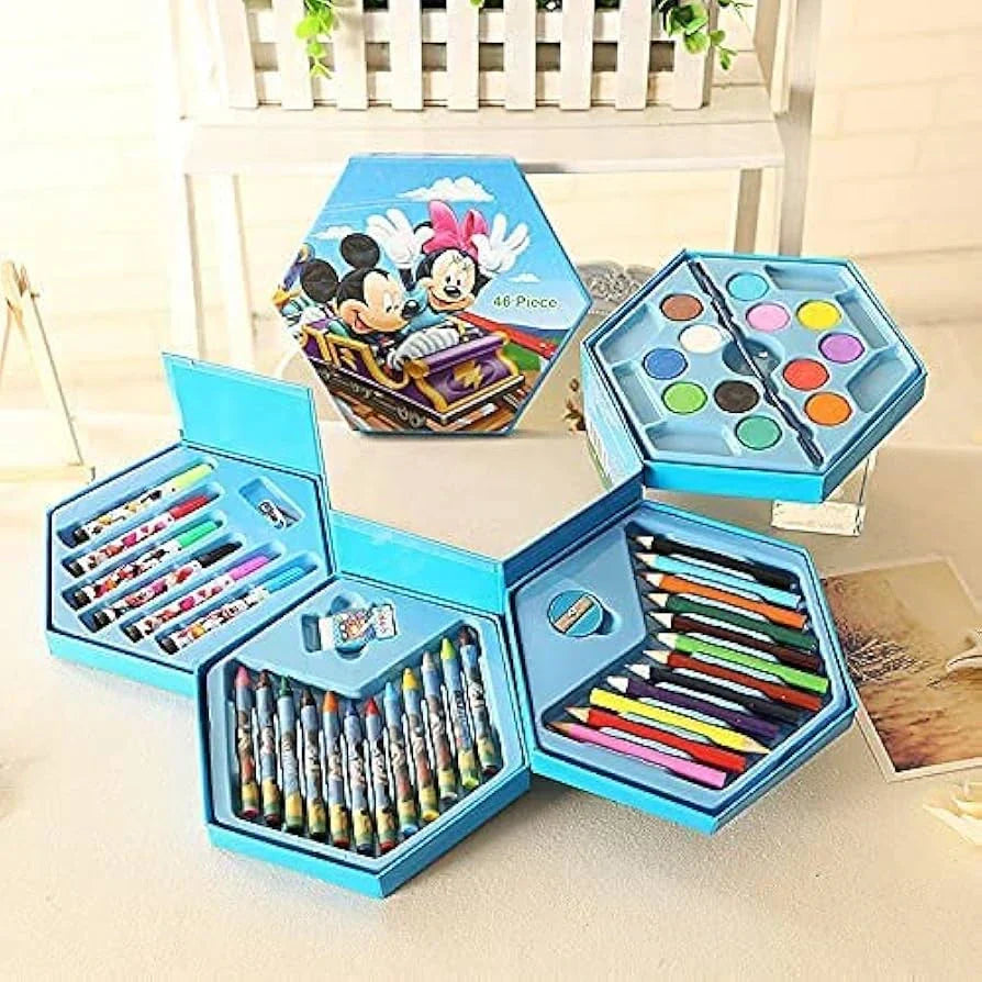 46 Pcs Painting Colour Kit For Kids, Fun Disney/cartoon Character Art Set - Chaudhary Brand Store 