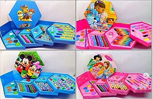 46 Pcs Painting Colour Kit For Kids, Fun Disney/cartoon Character Art Set - Chaudhary Brand Store 