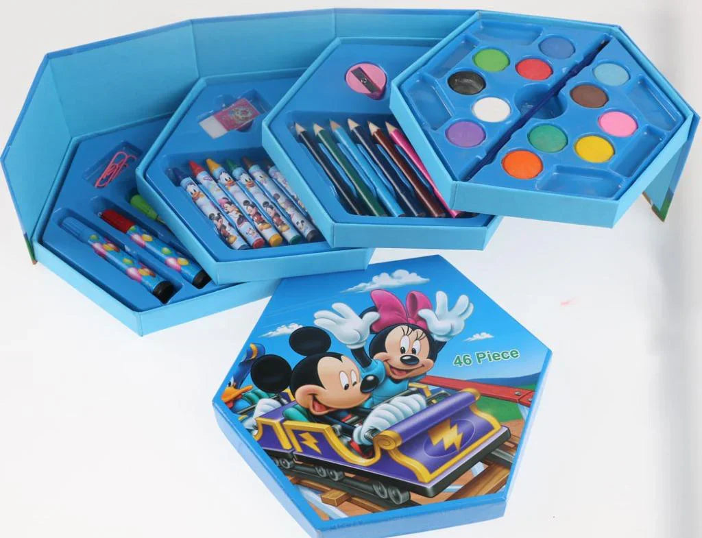 46 Pcs Painting Colour Kit For Kids, Fun Disney/cartoon Character Art Set - Chaudhary Brand Store 