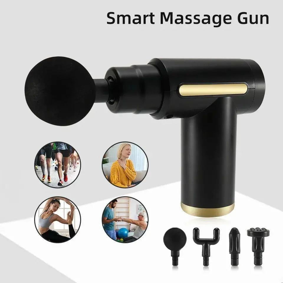 4 In 1 Deep Tissue Massage Gun – Electric Percussion Massager for Muscle Pain Relief & Relaxation