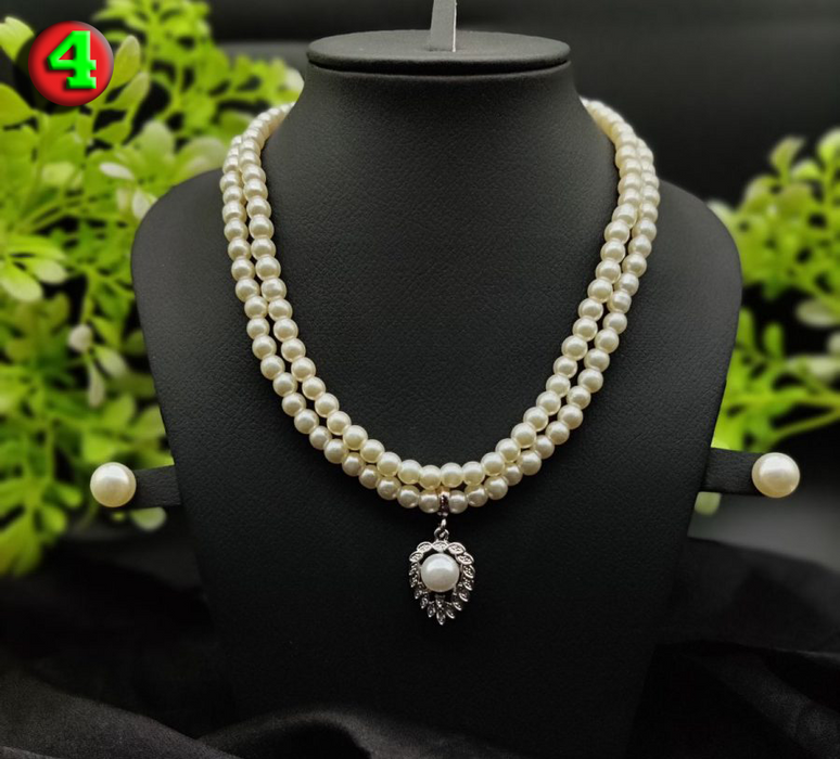 Imported Regal Pearl Embrace Necklace Set With Elegant Drop Design ✨ | Best Quality Necklace For Girls & Women | Artificial Jewellery