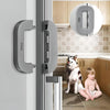 Child Safety Refrigerator Lock | Baby Proof Double Button Fridge Lock White & Grey