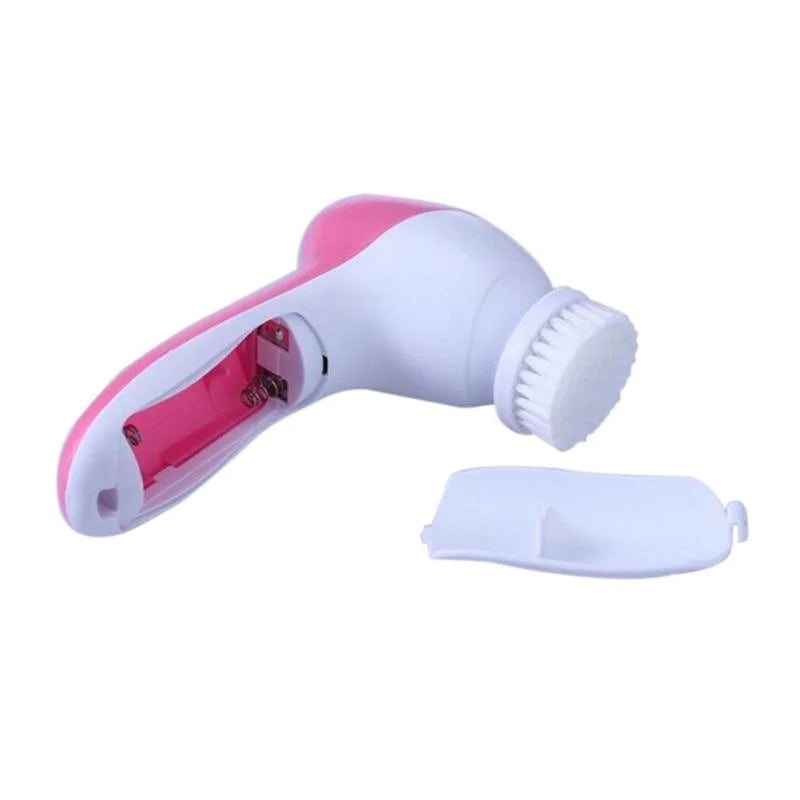 5 In 1 Electric Face Wash Brush – Mini Facial Cleansing & Beauty Massager - Chaudhary Brand Store 